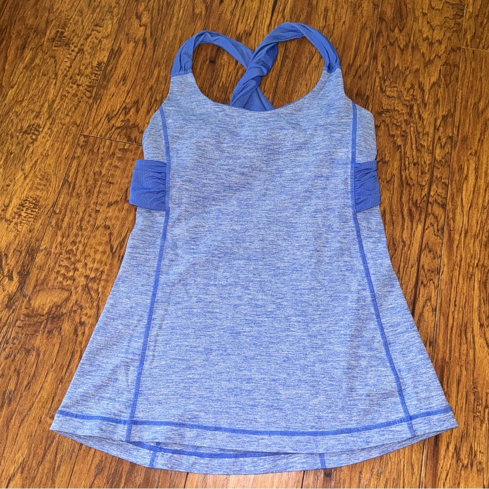 Lululemon Spin Me tank sz 6 Blue “Heathered Rocksteady” Color